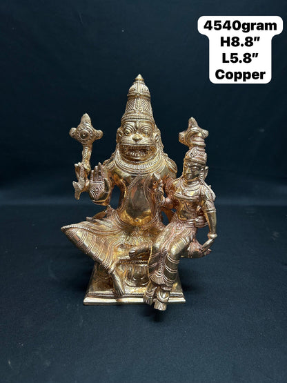 Prasiddh copper idols presents copper idol of lakshminarasimha swamy / lakshmi narasimha swamy