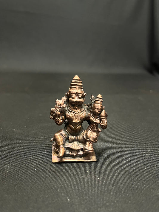 Prasiddh copper idols presents copper idol of lakshminarasimha / lakshmi narasimha in antique polish