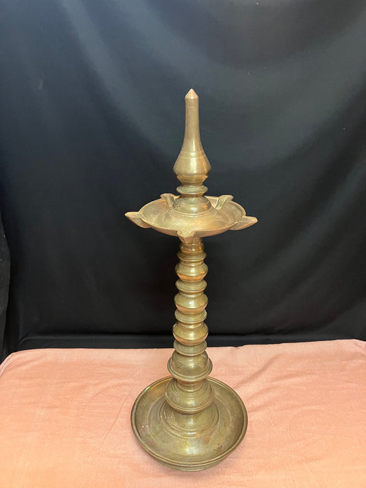 Vintage bronze made pillar lamp/ panchamukha deepa/ 5 faced lamp/ mysore style lamp