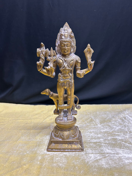 Vintage bronze cast kalabhairava idol