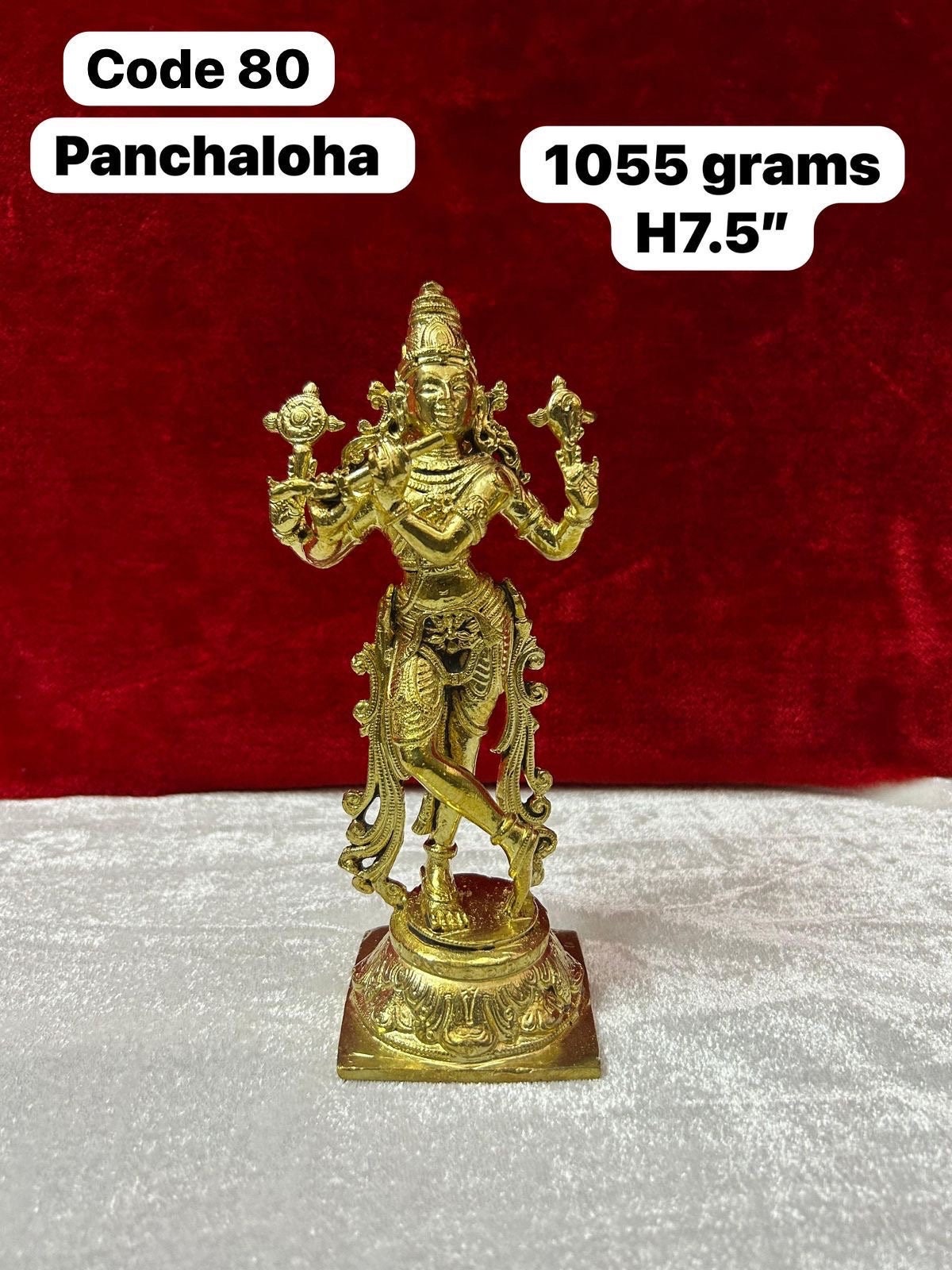 panchaloha krishana/flute krishna /standing krishna/venugopala/santhana gopalakrishna