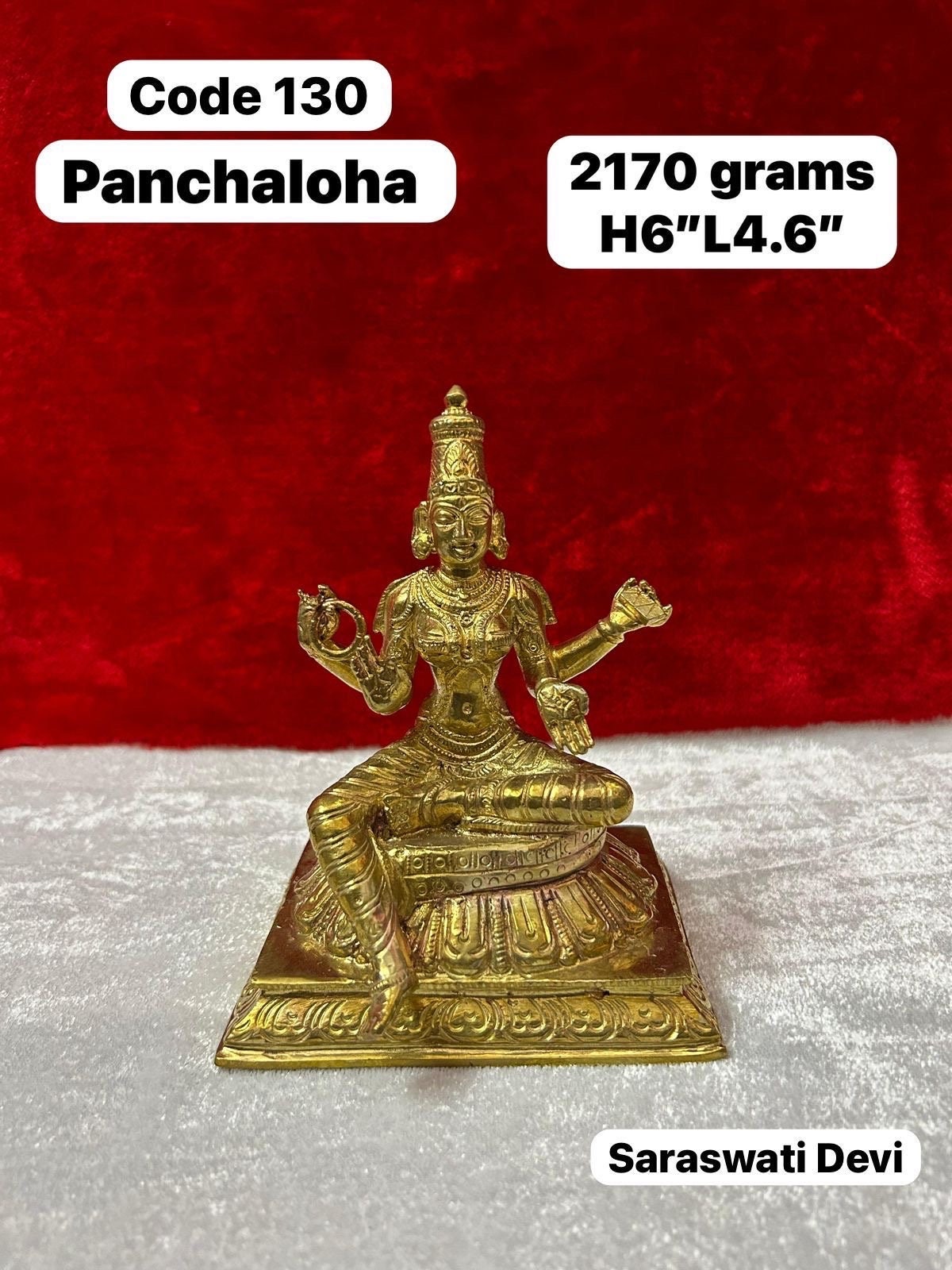 panchaloha sharadhamba/saraswathi/sitting sharadhamba/kalaivani