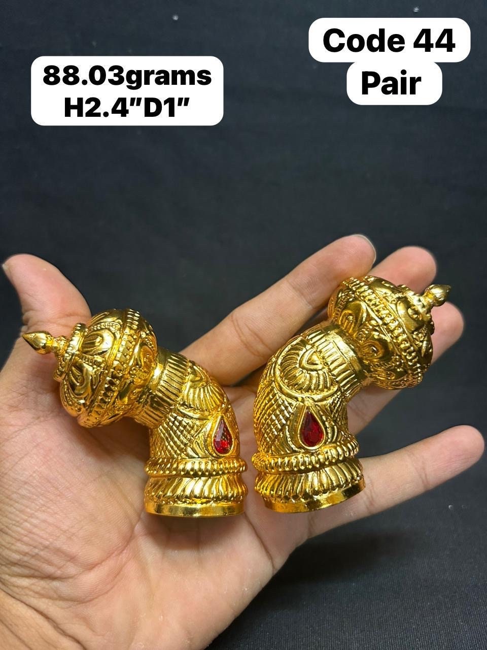 Panchaloha made gold polished set of 2 andal Thayar crowns