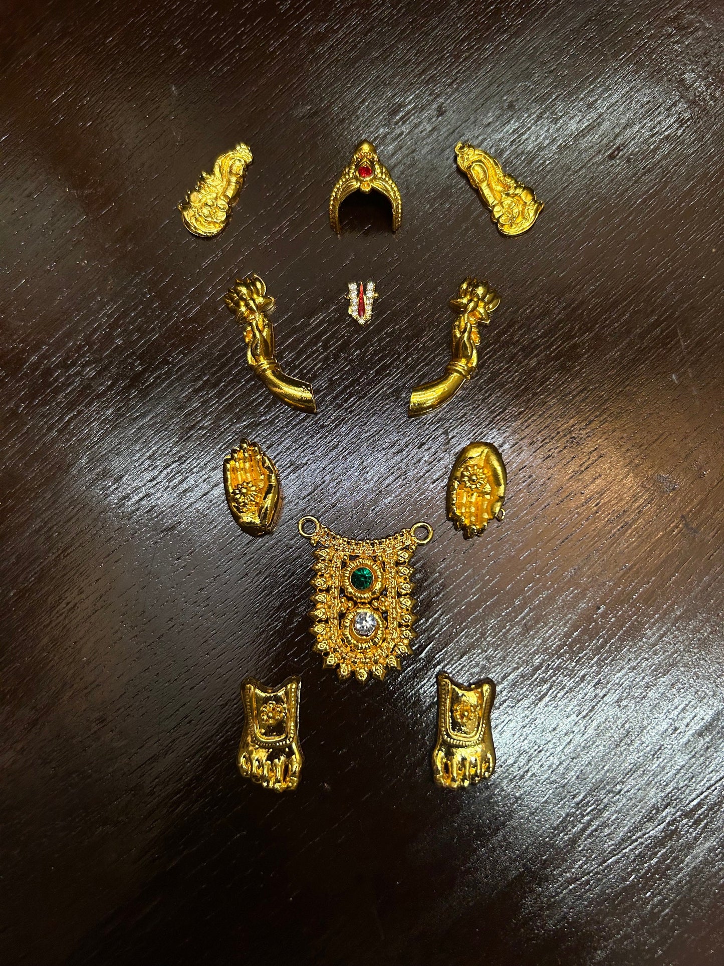 Panchaloha made gold polished vishnu alankaram set