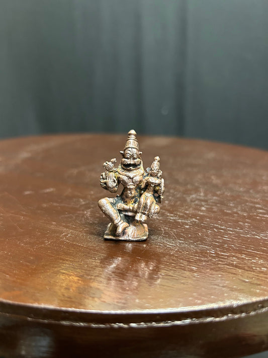 Copper made lakshmi narasimha idol