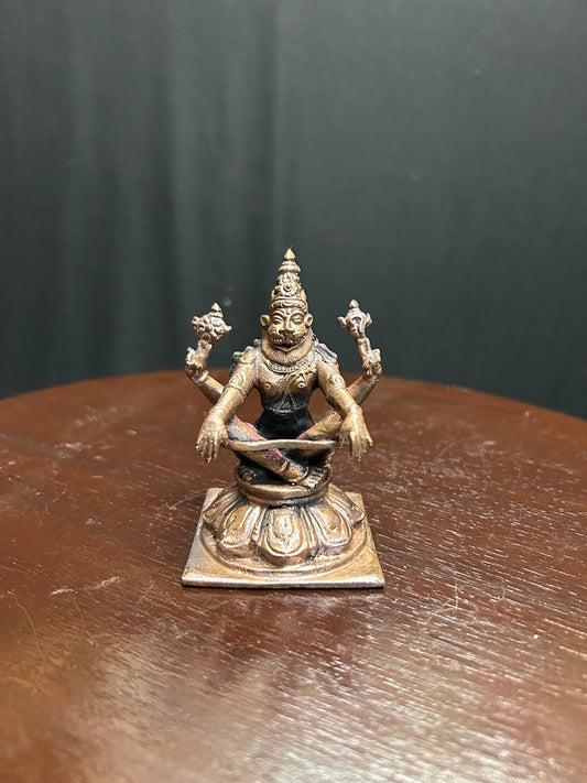 Prasiddh copper idols presenst copper idol of Yoga Narasimha swamy