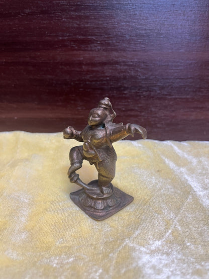 Vintage bronze idol of narthana krishna