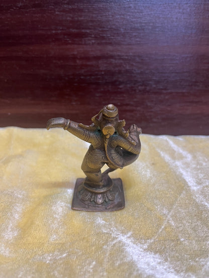 Vintage bronze idol of narthana krishna