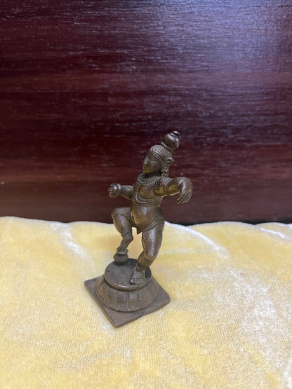 Vintage bronze idol of krishna