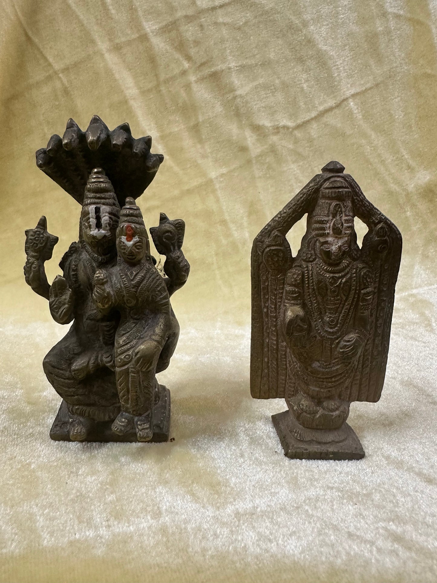 vintage brass made lakshminarasimha and venkateshwara swamy