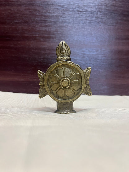 Vintage bronze cast chakra for pooja purposes