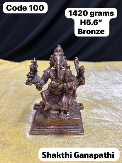 Prasiddh copper idols presents bronze idol of shakthi ganapathi