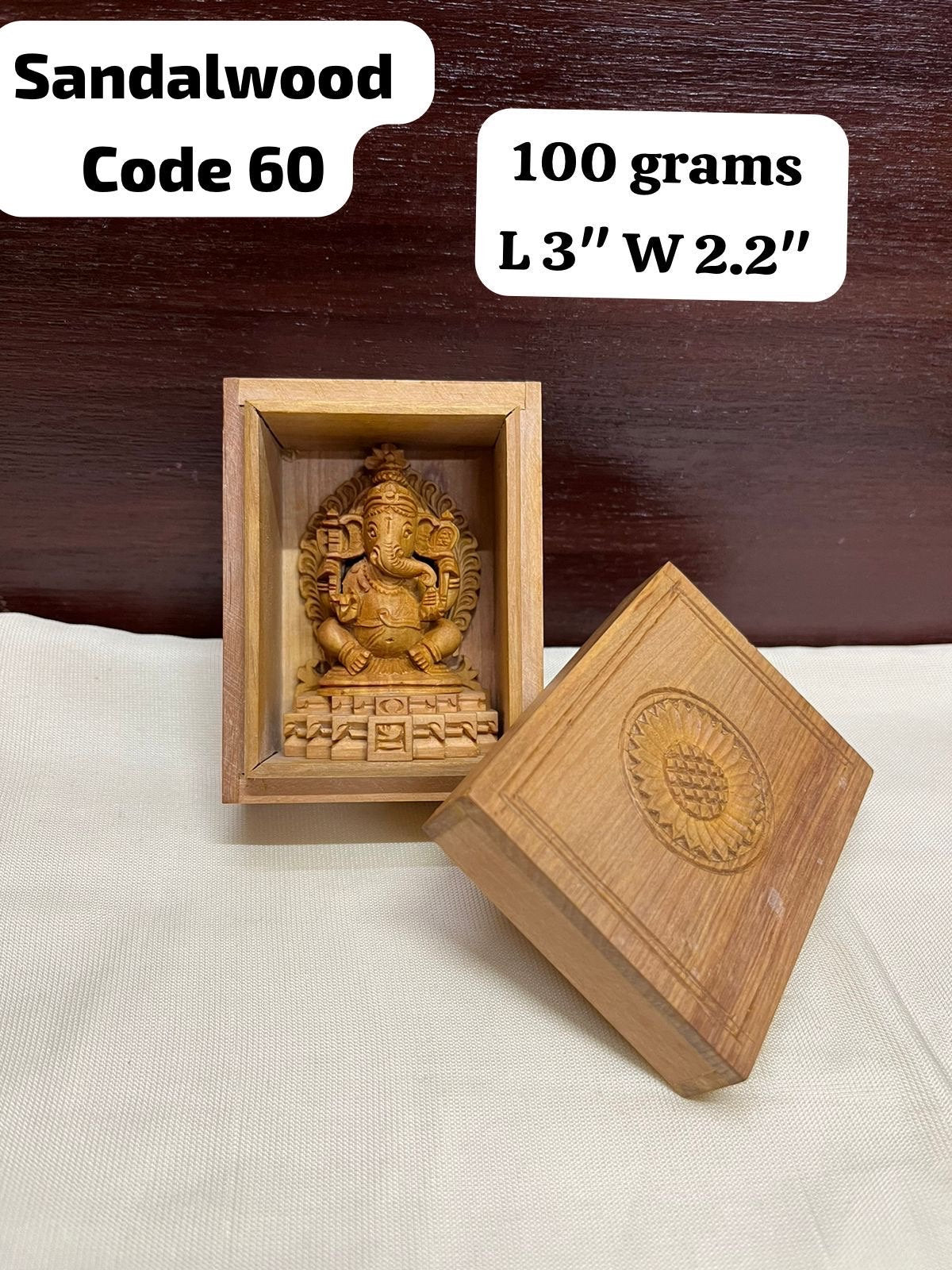 Sandalwood made Ganesha with an enclosure box