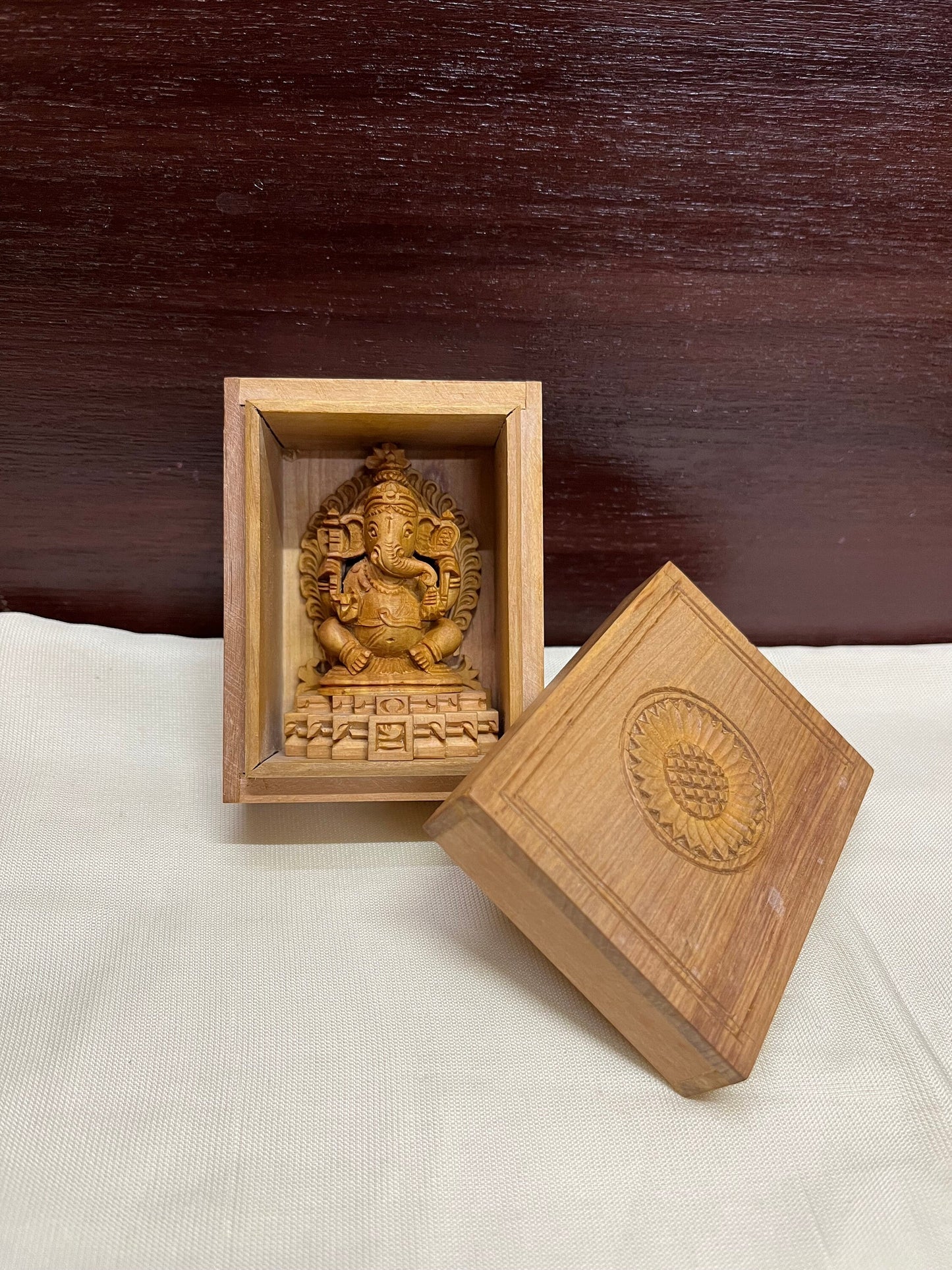 Sandalwood made Ganesha with an enclosure box