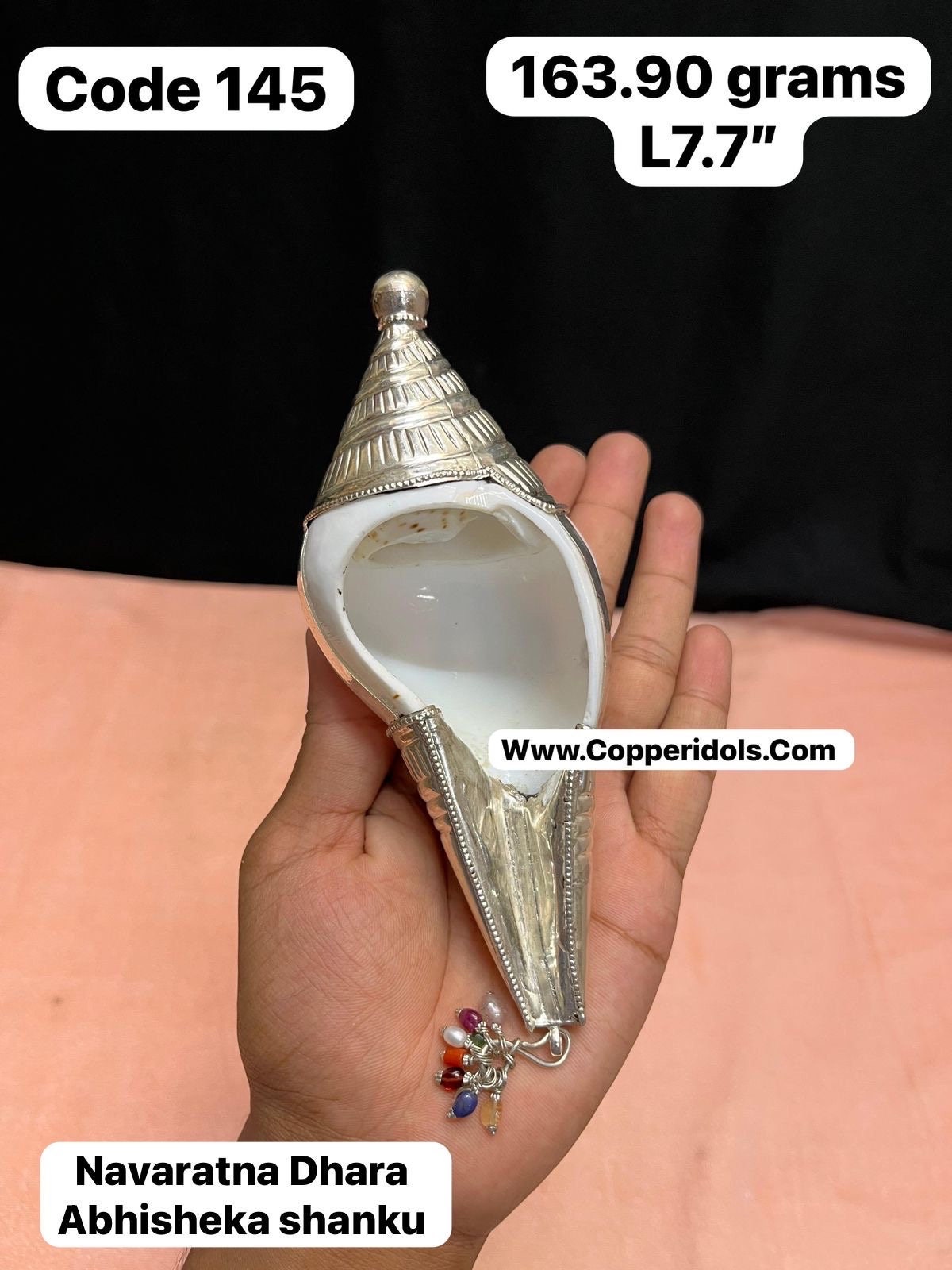 Prasiddh copper idols present silver capping shanku for abhishekam