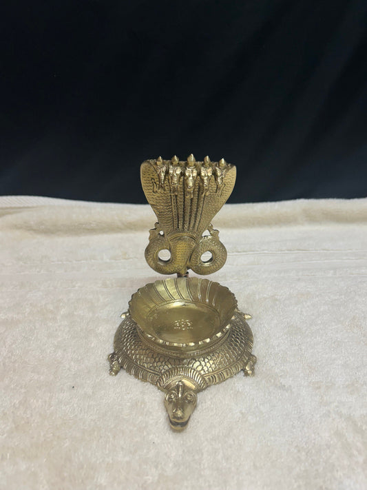 Panchaloha handcrafted Koorma deepa / Kubera deepa / Shaligrama holder / shesha peeta