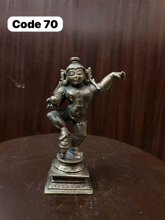 Prasiddh Copper Idols presents copper idol of Narthana krishna idol