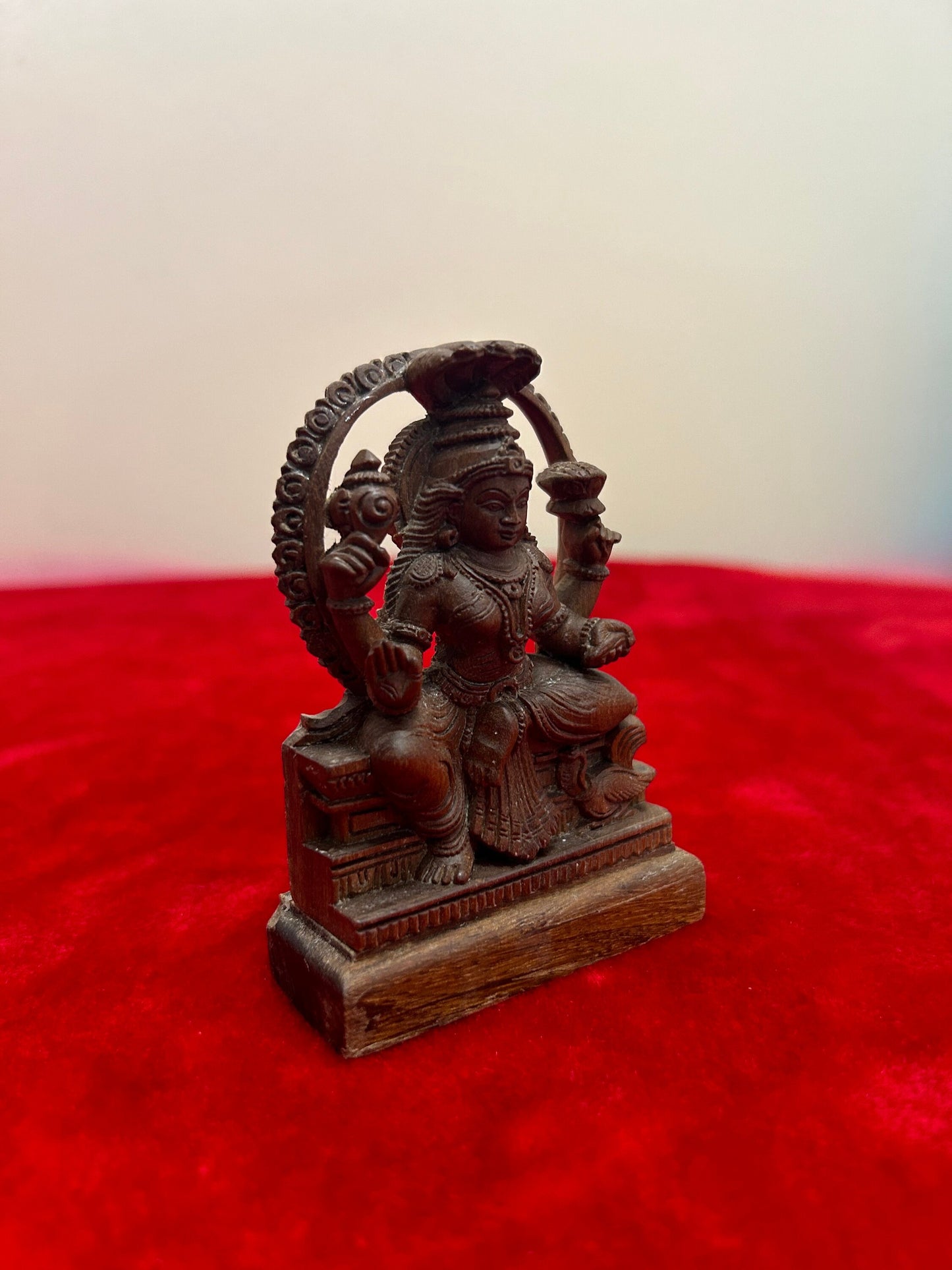 Sandalwood made Jain god padmabati idol , rare iconography