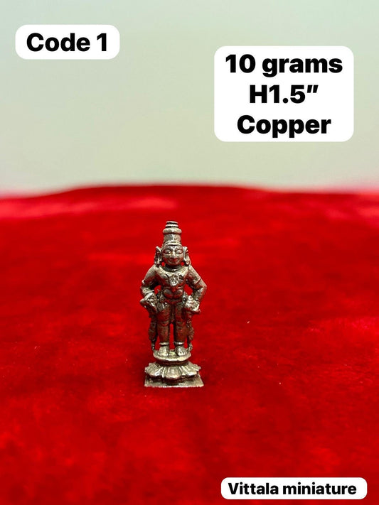 Copper made miniature vittala moorthy smallest one vitobha ( set of 3 )