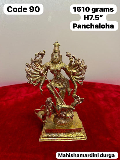 Prasiddh Copper Idols presents panchaloha idol of Mahishasura mardini