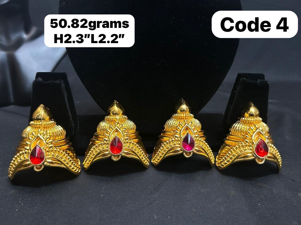 Panchaloha made gold polished set of 4 mini crown kirita for idols