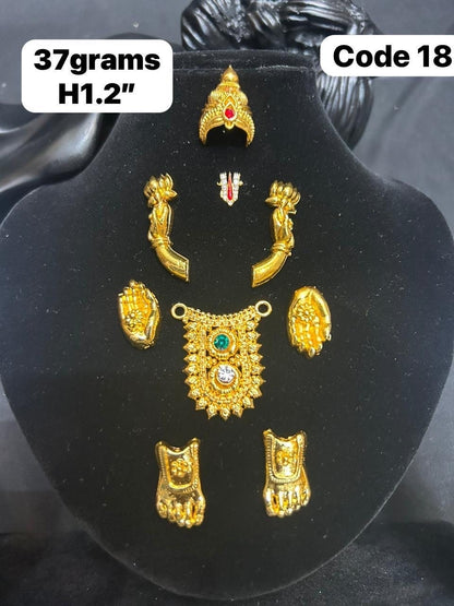 Panchaloha made gold polished vishnu alankaram set