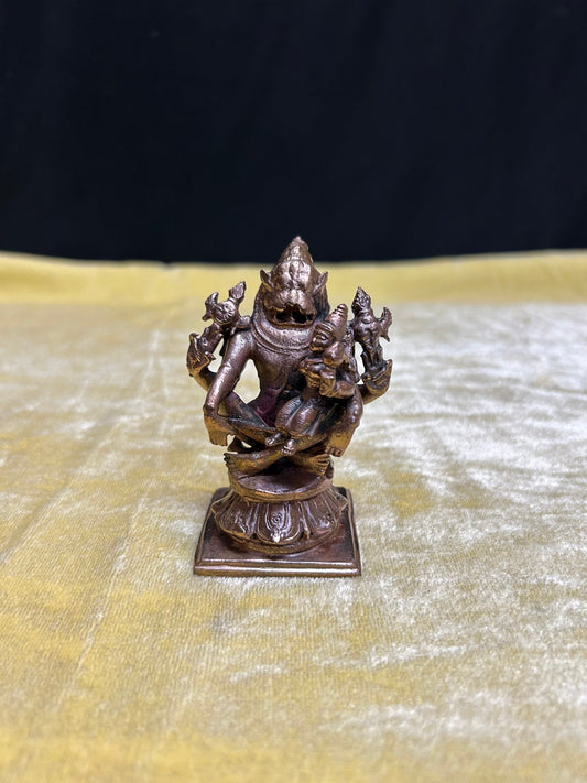 Prasiddh copper idols presenst copper idol of Yoga Lakshmi Narasimha swamy