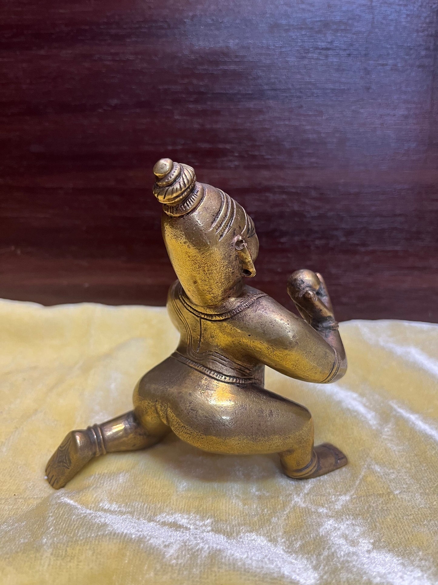 Vintage bronze idol of Crawling butter ball krishna