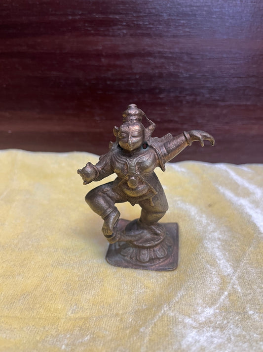 Vintage bronze idol of narthana krishna