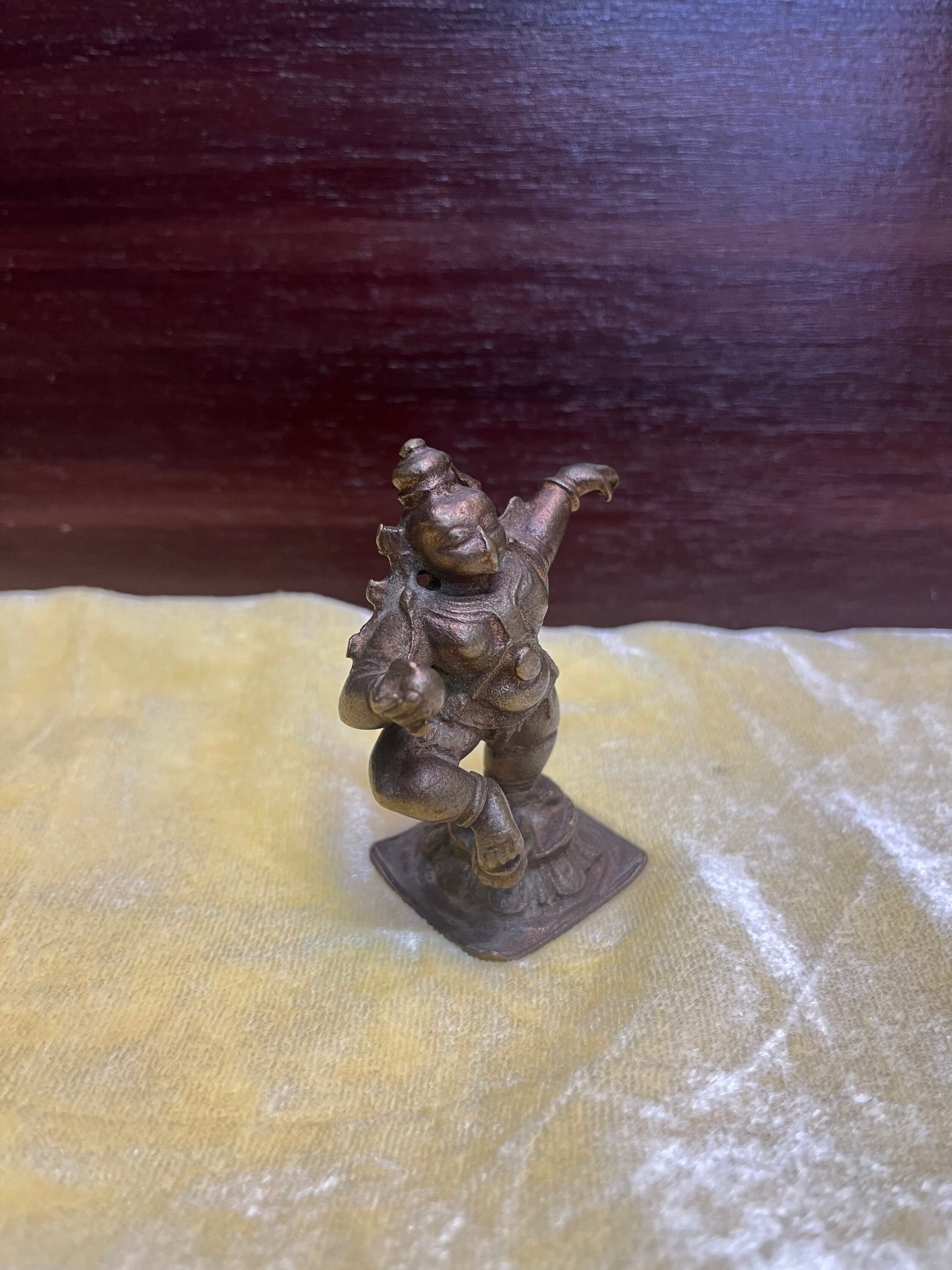 Vintage bronze idol of narthana krishna