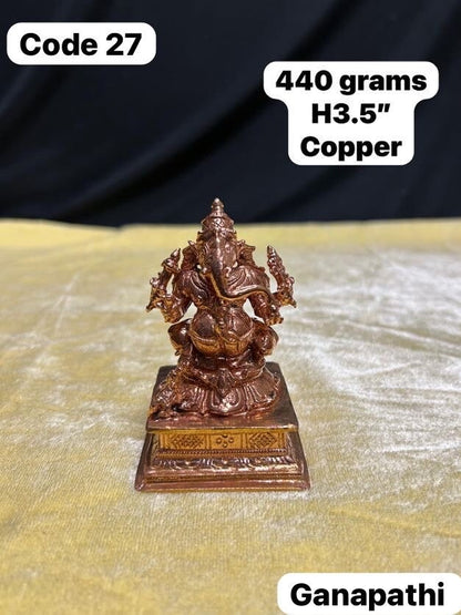 Prasiddh copper idols presents ganapathi on a pedeastal