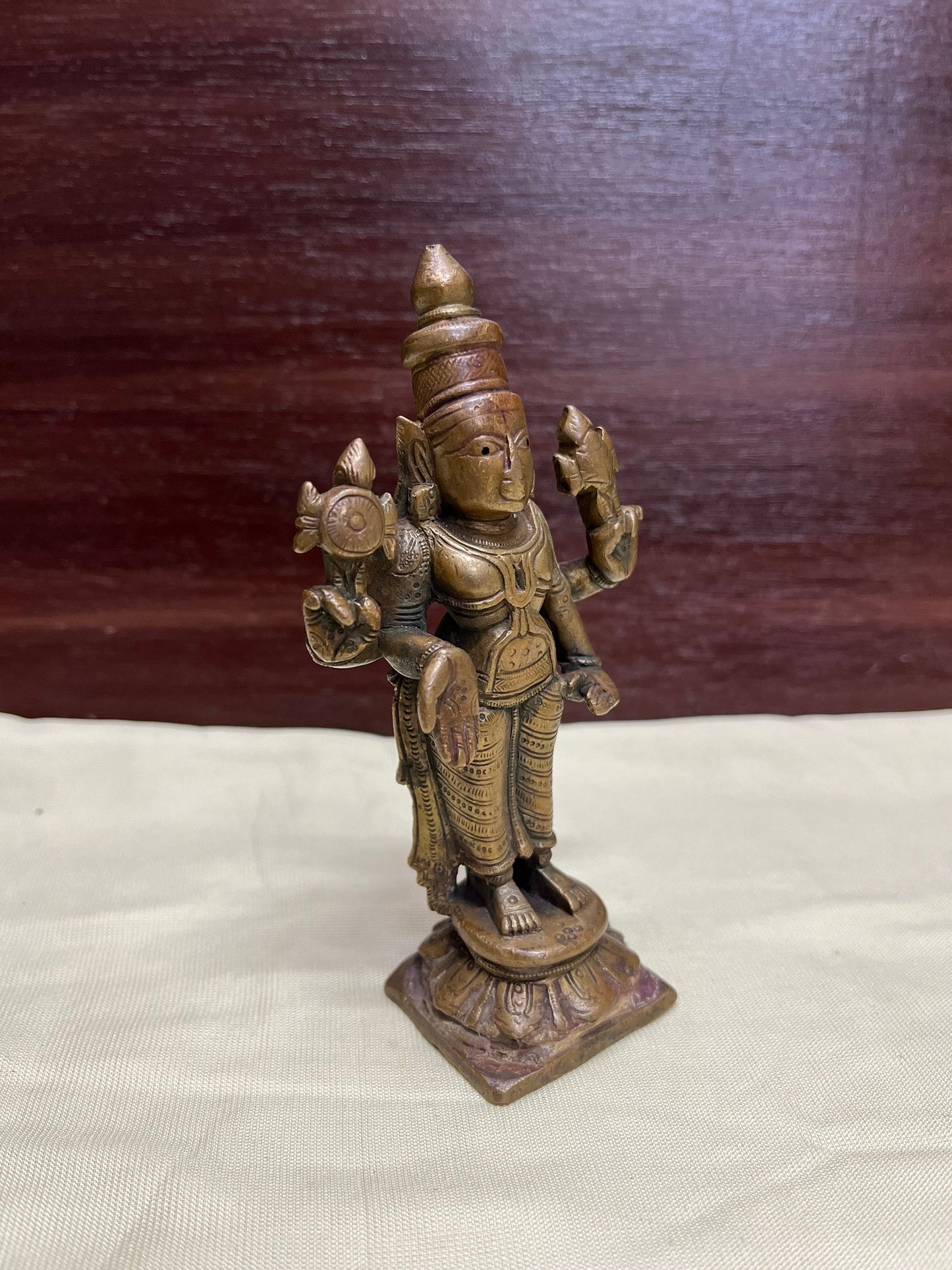 Vintage bronze made srinivas sridevi bhudevi set