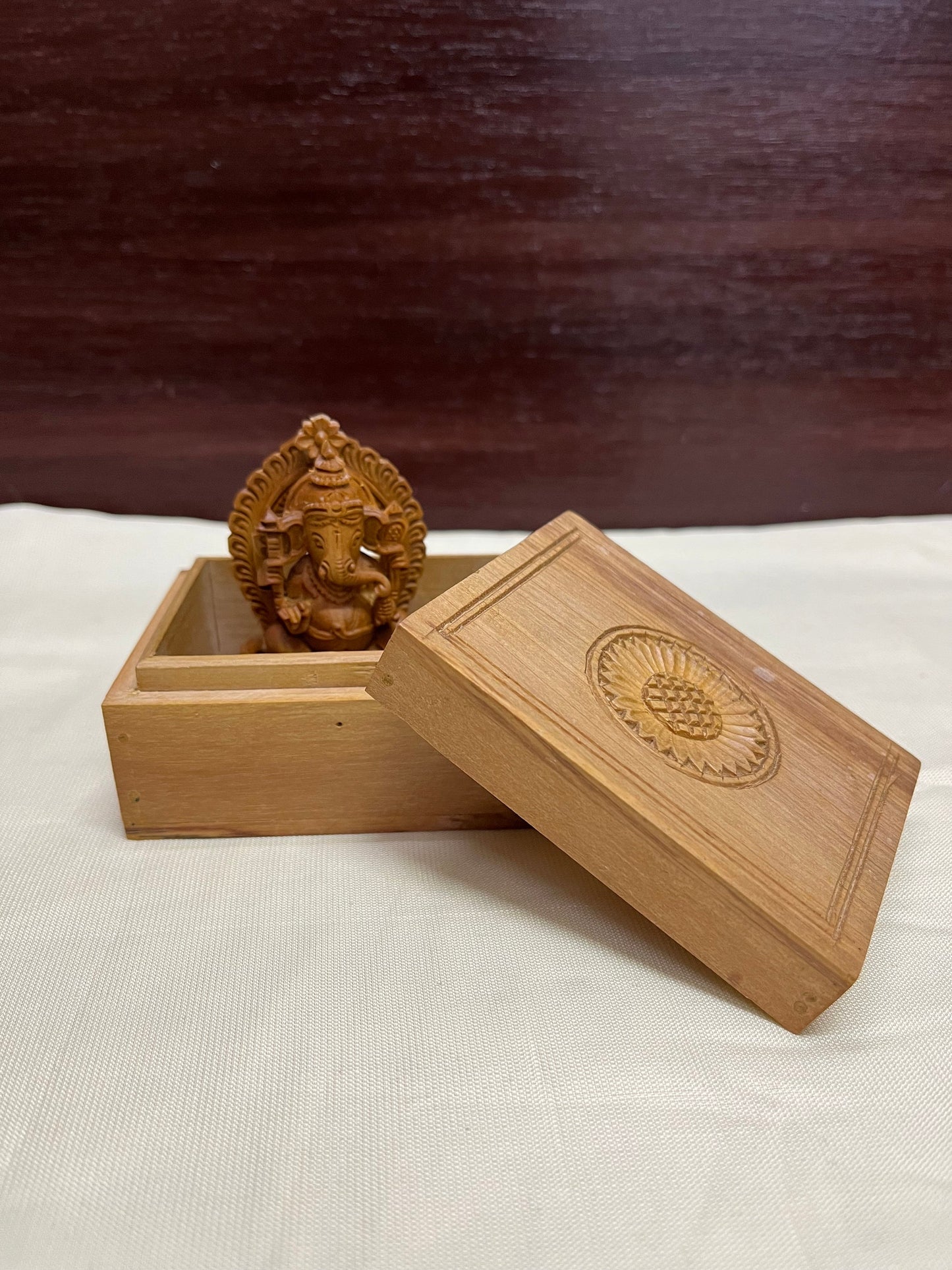 Sandalwood made Ganesha with an enclosure box