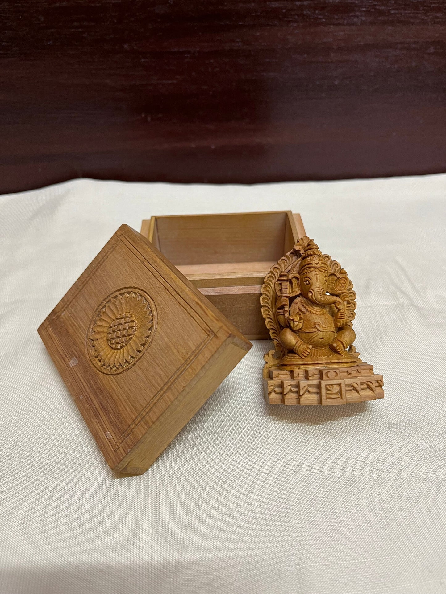 Sandalwood made Ganesha with an enclosure box