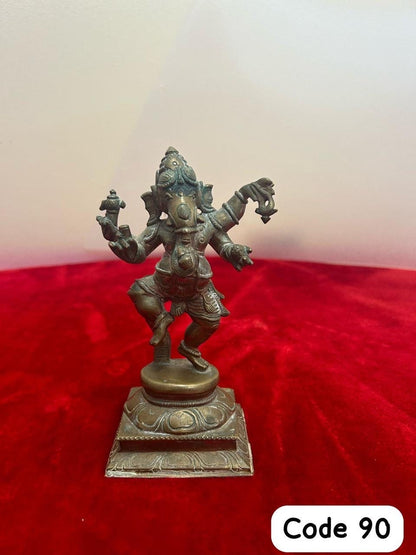 Vintage bronze made dancing ganesha idol