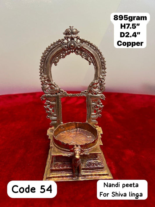 Prasiddh Copper Idols presents copper idol of Shiva Linga Peeta Prabhavali with nandi base