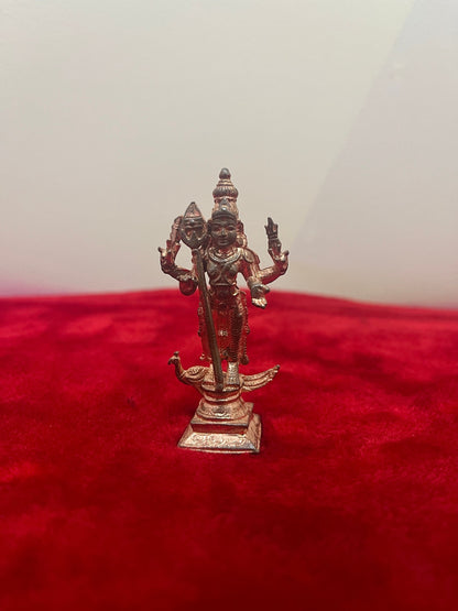 copper casted idol of subramanya swamy / murugan / karthikeya