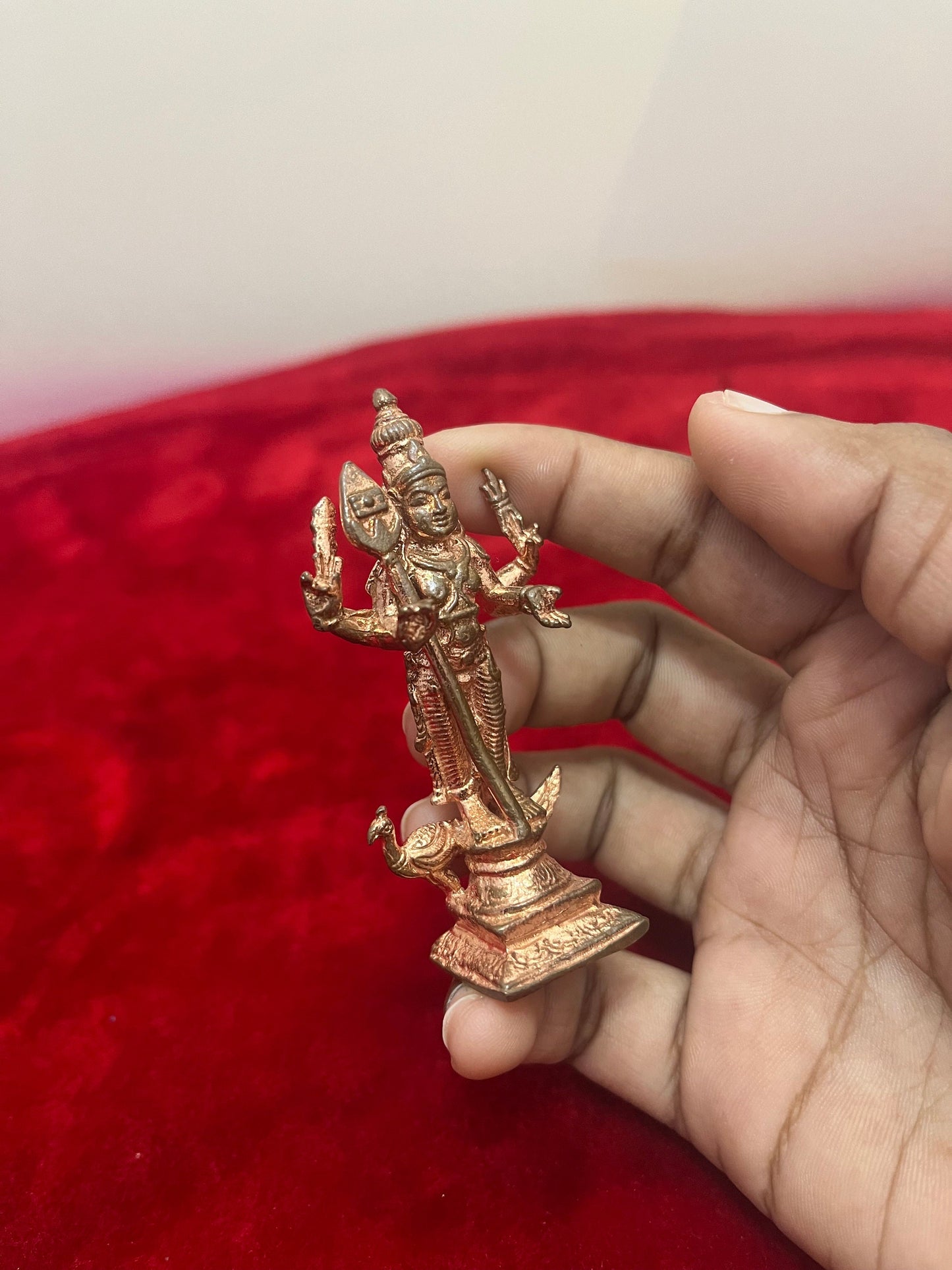 copper casted idol of subramanya swamy / murugan / karthikeya