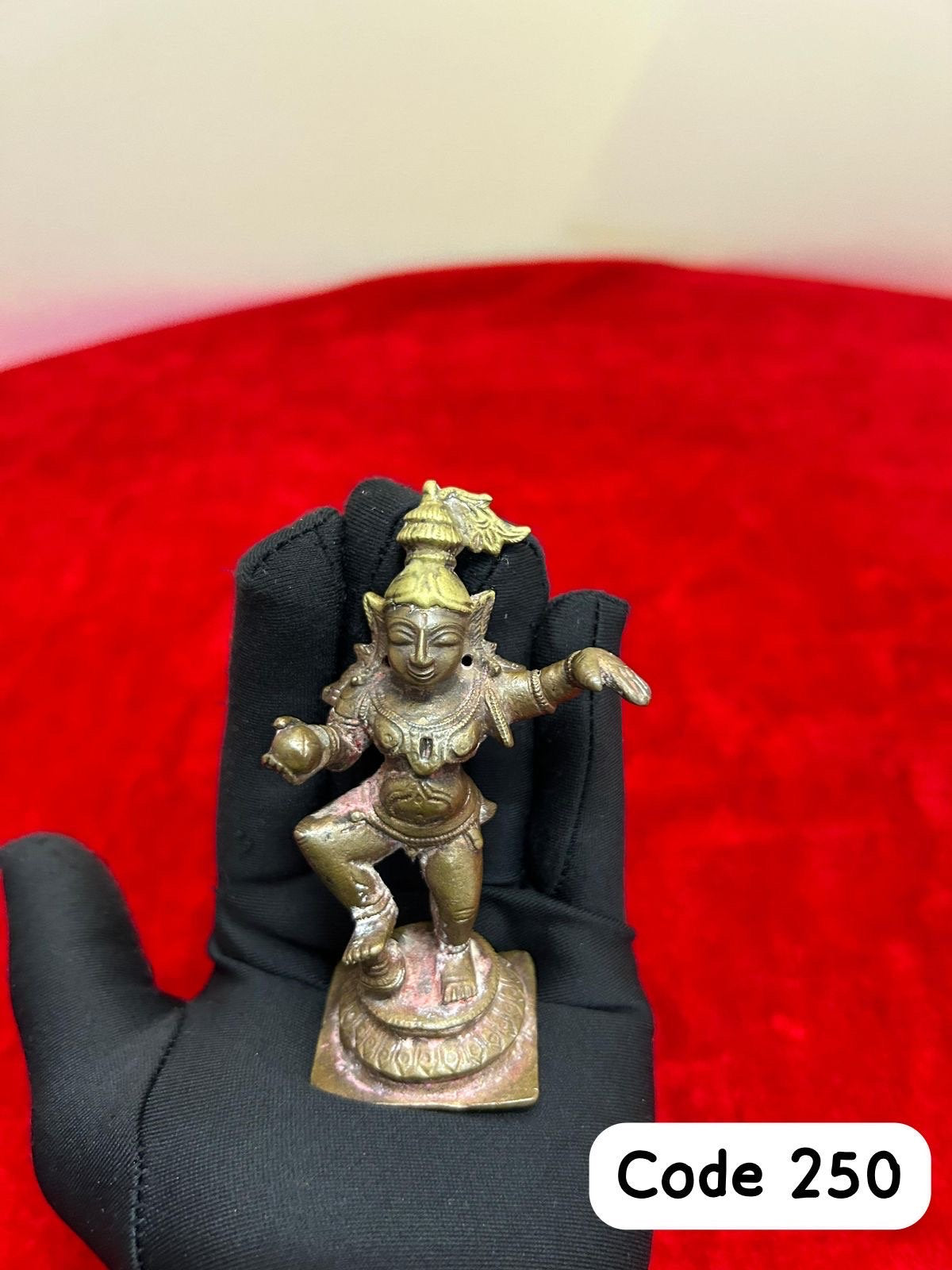 vintage bronze cast ganga jamuna krishna idol