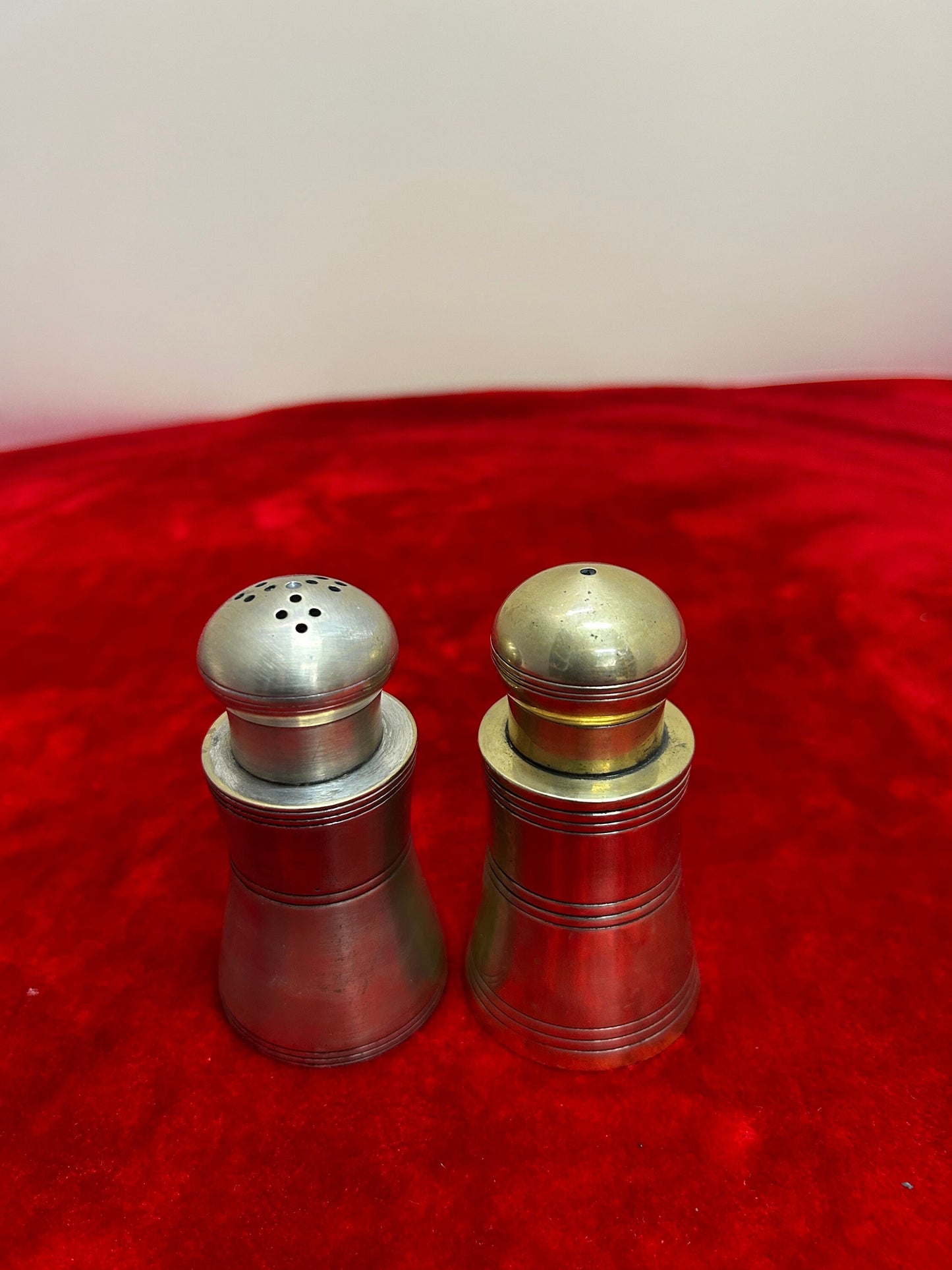 vintage brass cast salt pepper tappers