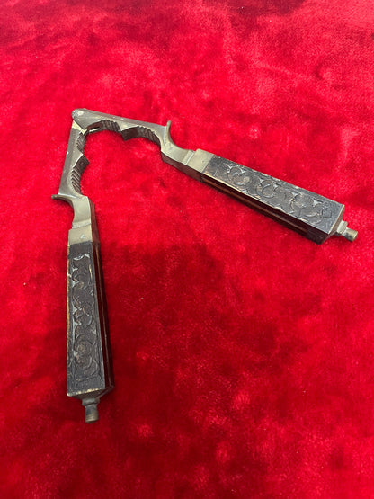 vintage brass cast walnut breaker