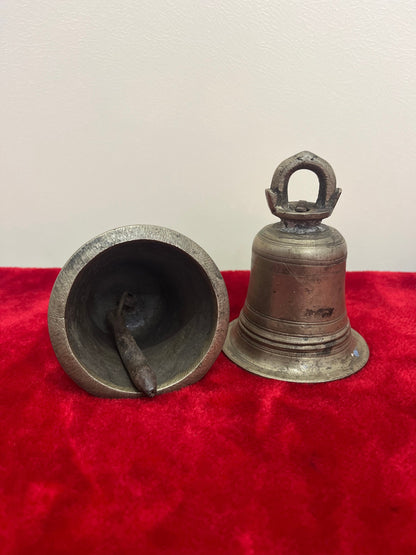 vintage bronze cast bells set of 2