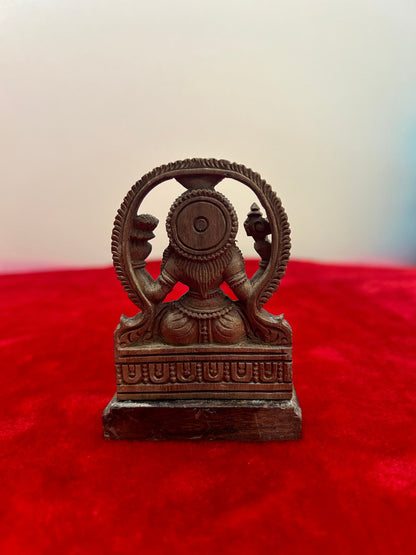 Sandalwood made Jain god padmabati idol , rare iconography