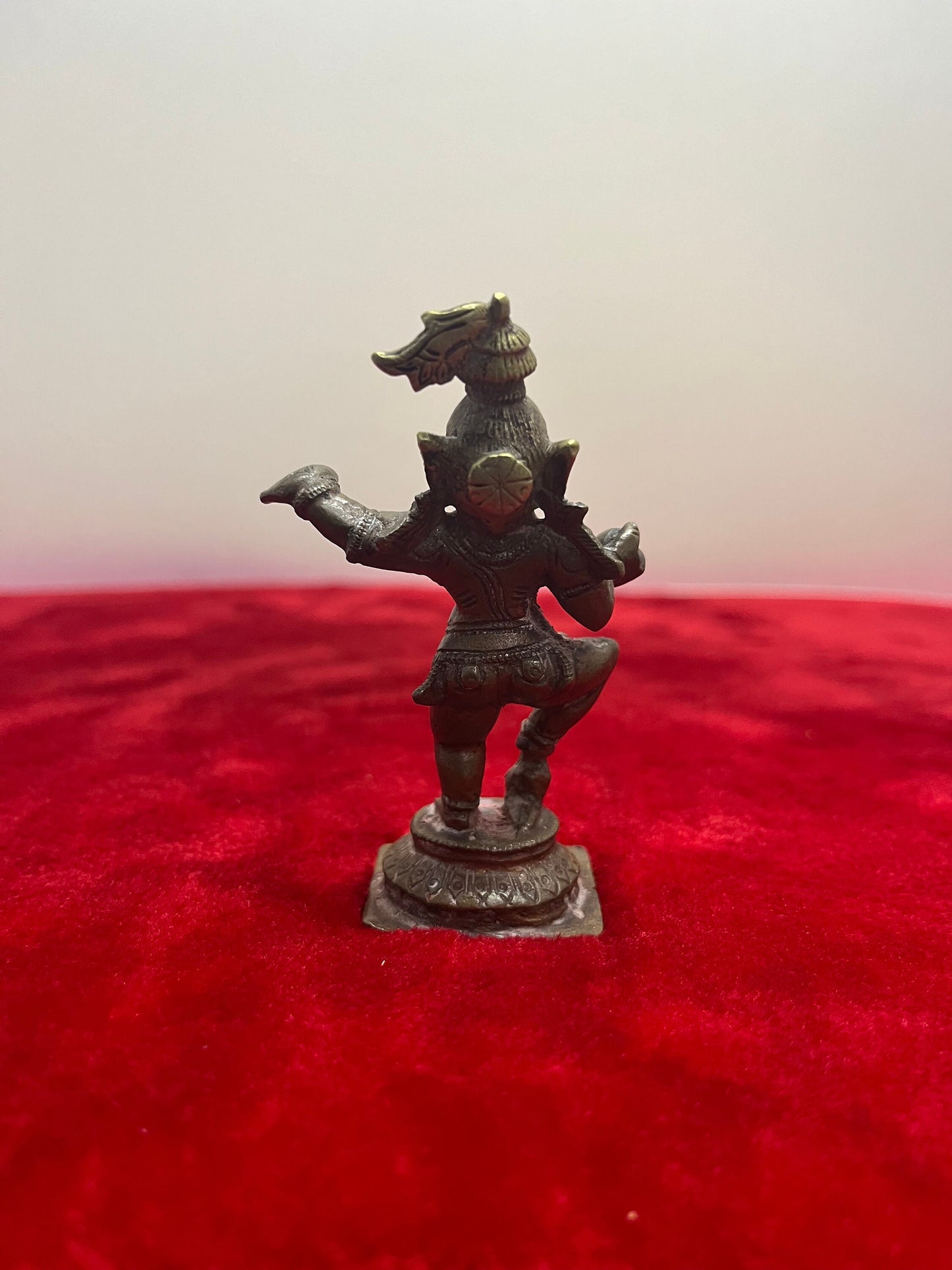 vintage bronze cast ganga jamuna krishna idol