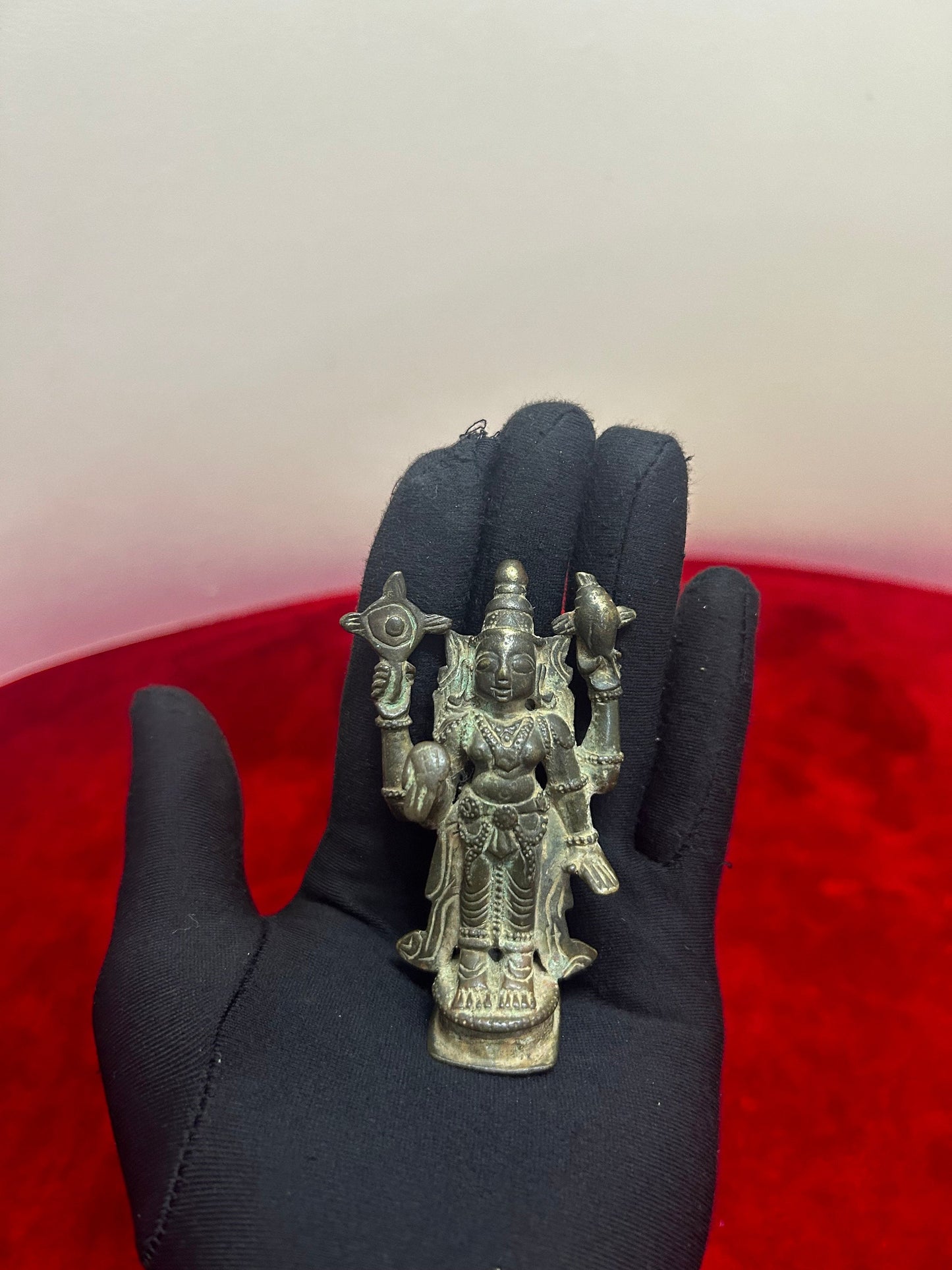 vintage bronze cast vishnu idol