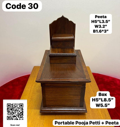 Teak Wood made Pooja Pettige / Portable Pooja Mandap & Box / Dismantleable