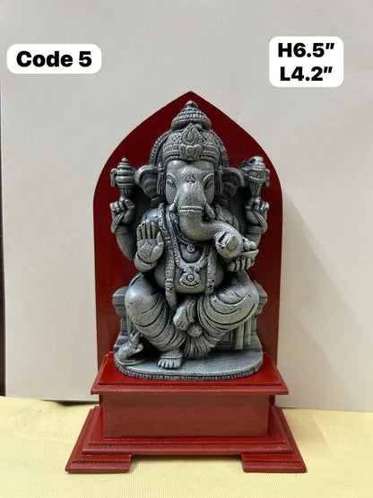 Marble Powder made fine finish old look iconography of Lord Ganesha ganapathi