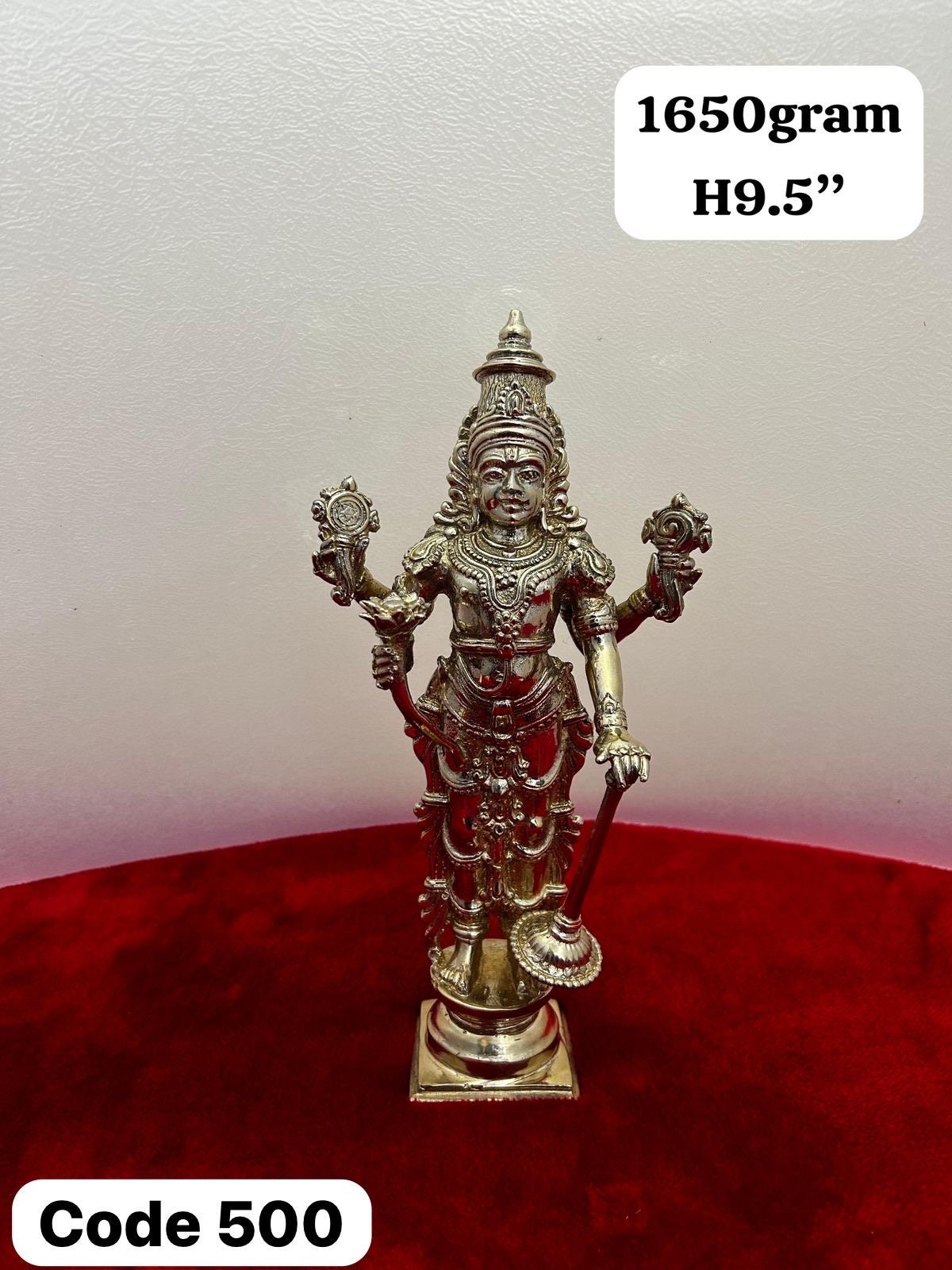 Prasiddh Copper Idols presents panchaloha idol of handcrafted vishnu moorthy kerala style