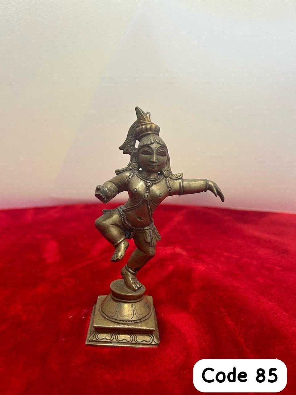 Vintage bronze made Dancing krishna idol