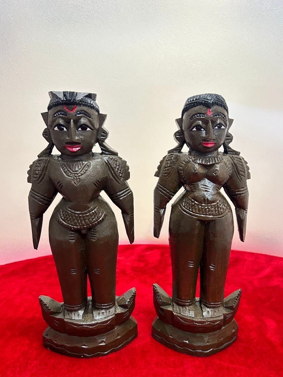 Vintage ceremonial wooden dolls from south india